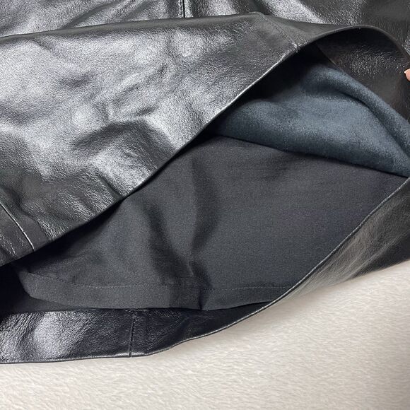 Vintage 90’s High Waist Leather Pencil Skirt Women’s Size 6 Black Belt Mob Wife - Picture 6 of 11